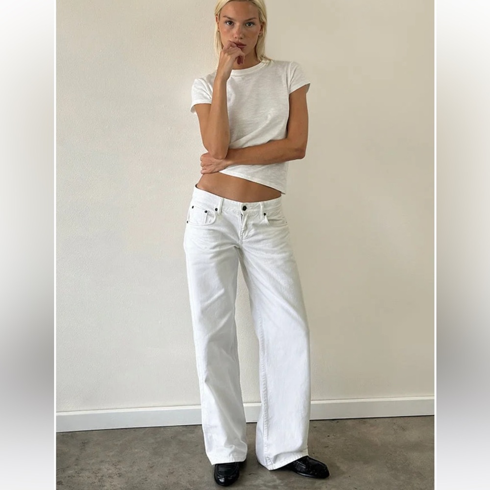 Motel rocks Low Rise Parallel Jeans In True White